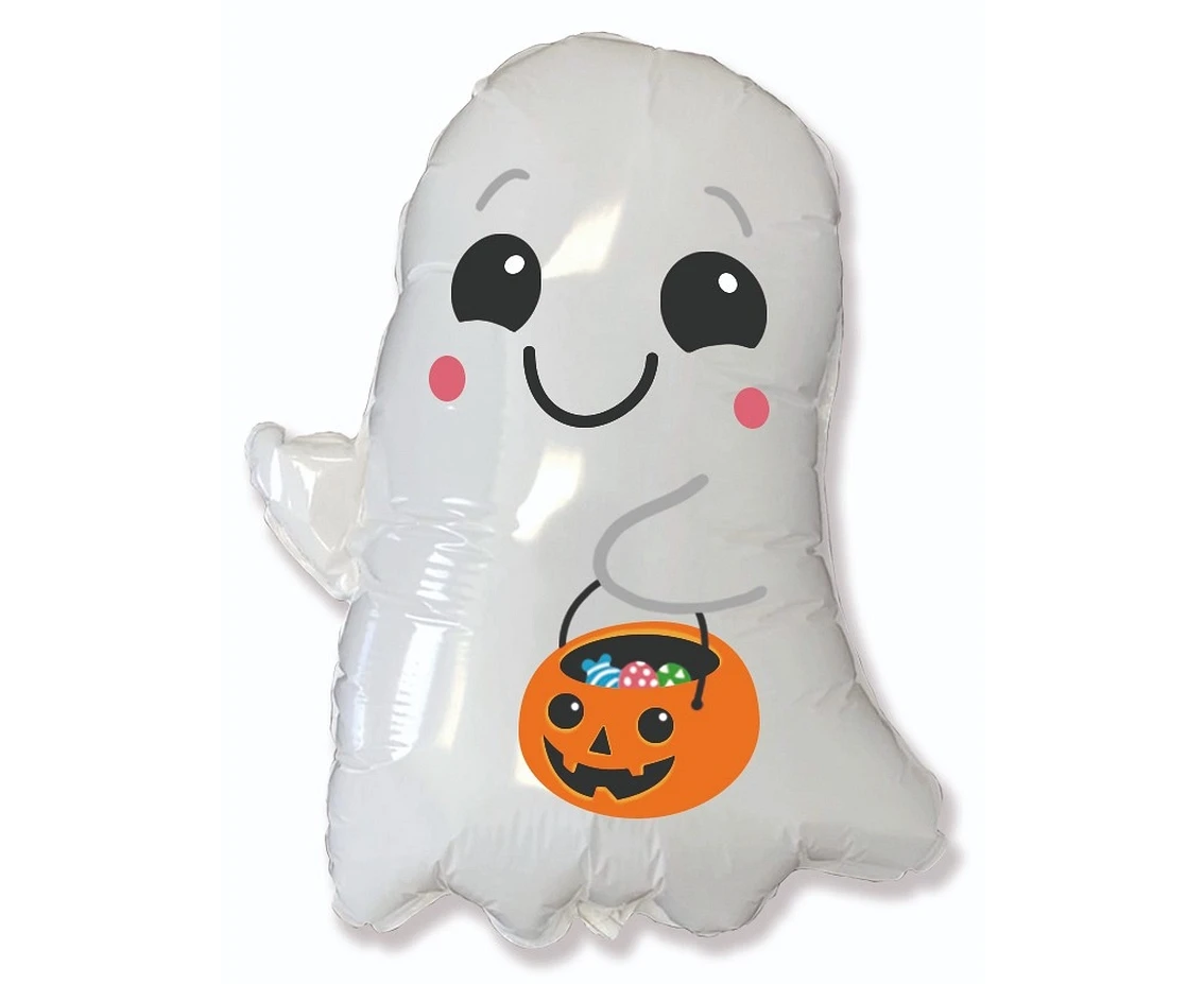 Foil balloon 24" FX - Ghost with a bucket,  unpacked (flat)