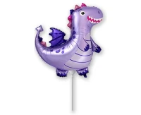 Foil balloon 14" FX - Lilac dragon,  unpacked (flat)