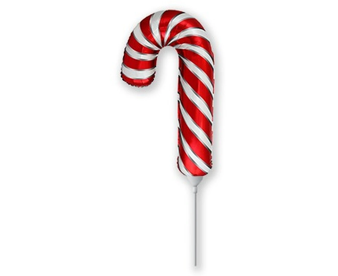 Foil balloon 14" FX - Christmas lollipop, white and red,  unpacked (flat)