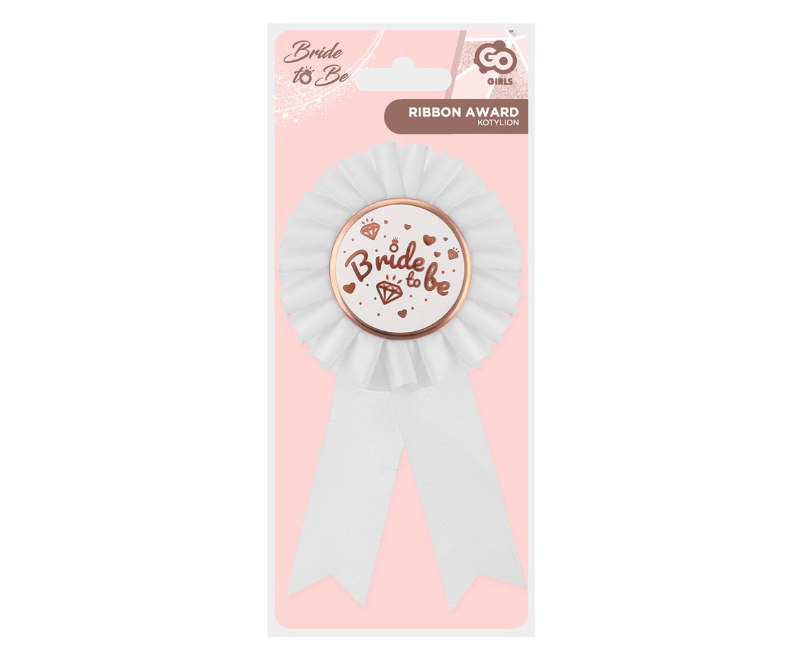 Bride to Be ribbon award, white