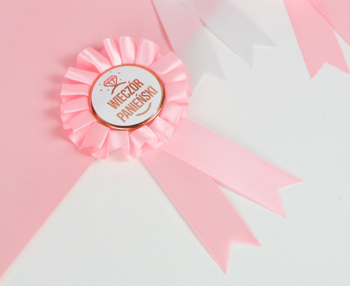 Hen Party ribbon award, light pink EOL