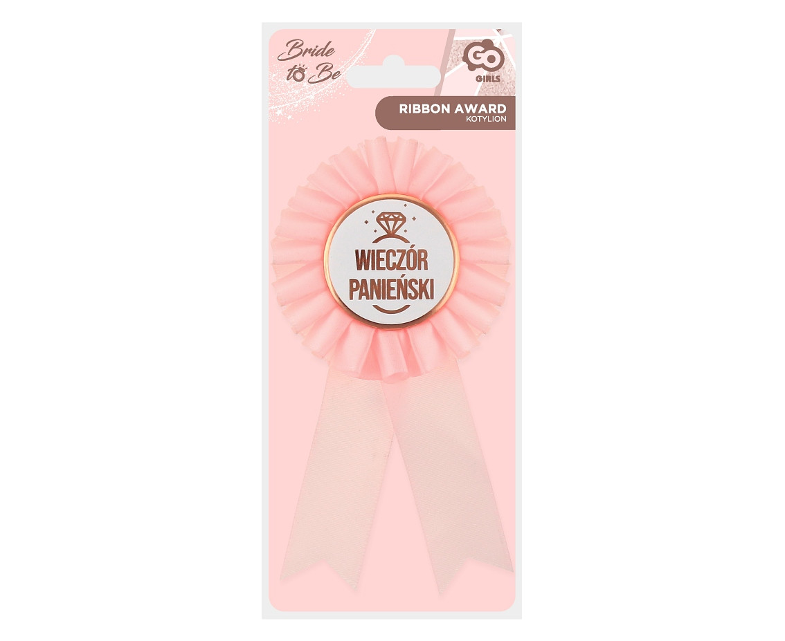 Hen Party ribbon award, light pink EOL