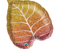 Foil balloon 21" QL Autumn Leaf, with glitter EOL