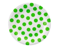 Paper plates Polka Dots, pistachio, 18 cm, 6 pcs EOL