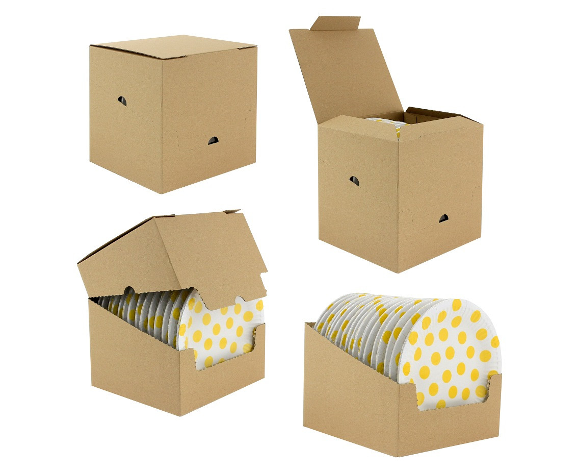 Paper plates Polka Dots, yellow, 18 cm, 6 pcs EOL