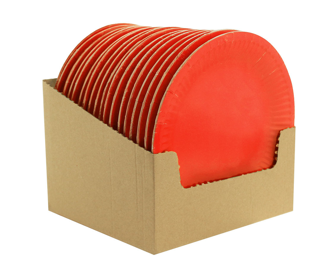 Paper plates Solid colour, red, 18 cm, 6 pcs