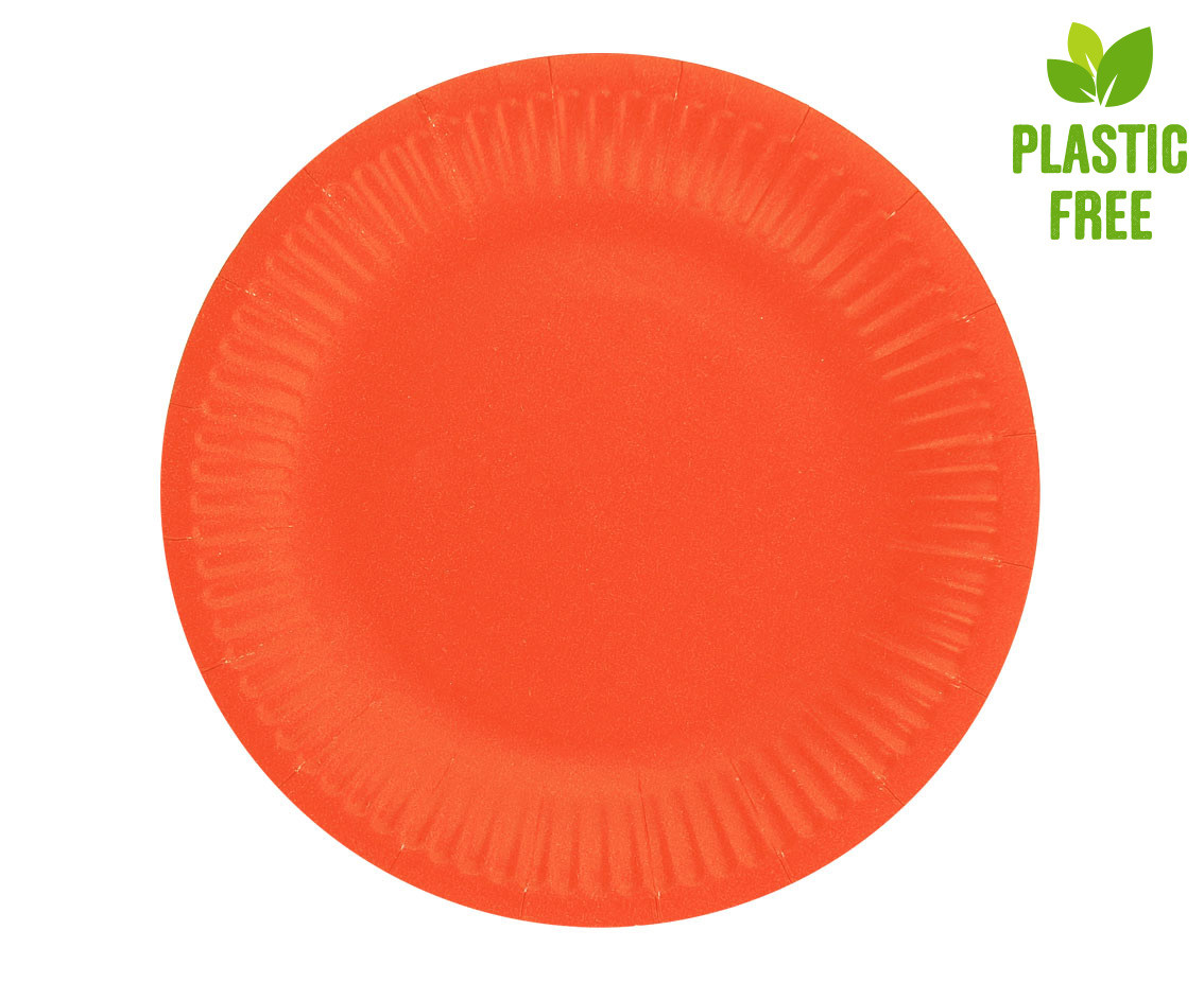 Paper plates Solid colour, red, 18 cm, 6 pcs