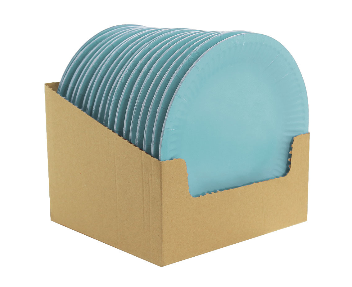 Paper plates Solid colour, light blue, 18 cm, 6 pcs EOL