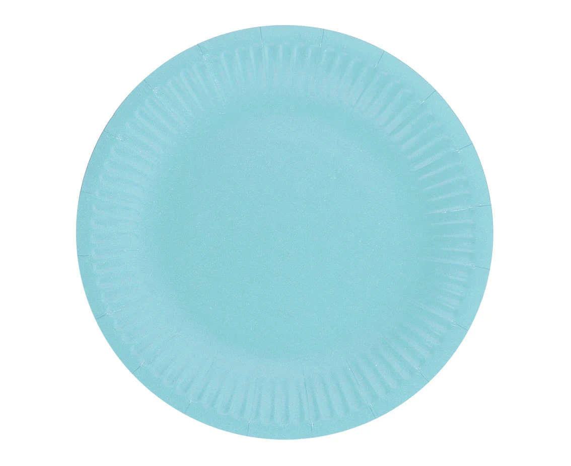 Paper plates Solid colour, light blue, 18 cm, 6 pcs EOL