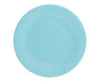 Paper plates Solid colour, light blue, 18 cm, 6 pcs EOL