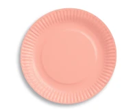 Paper plates Solid colour, light pink, 18 cm, 6 pcs