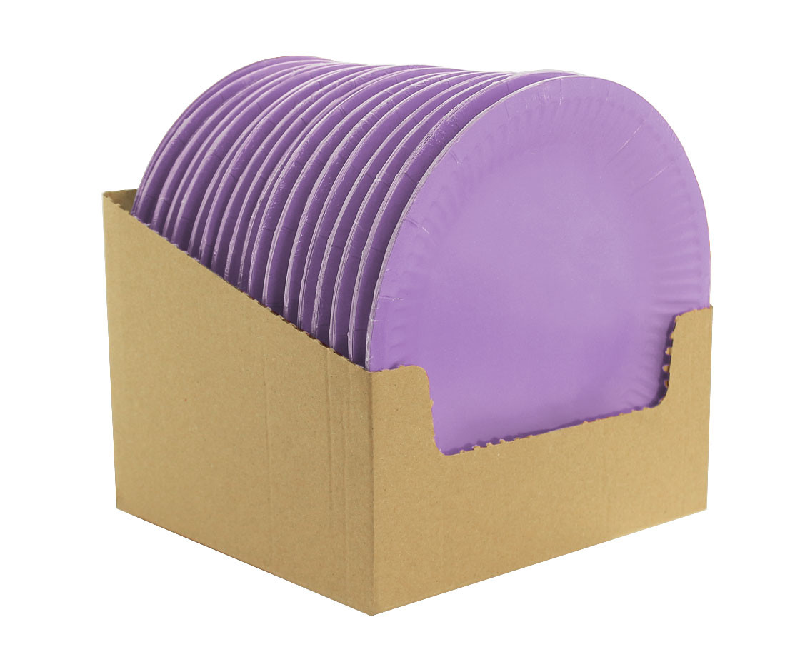 Paper plates Solid colour, lavender, 18 cm, 6 pcs