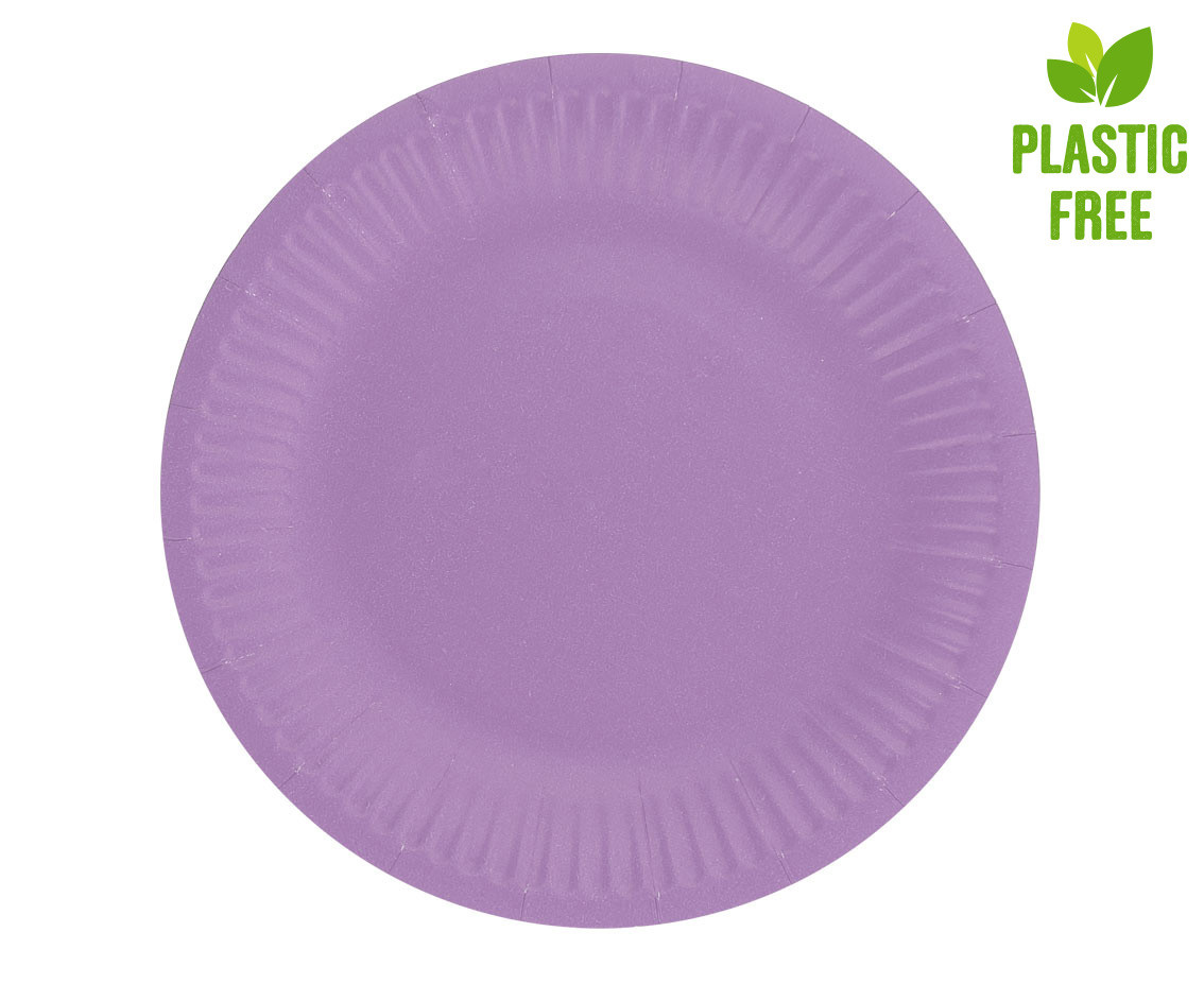Paper plates Solid colour, lavender, 18 cm, 6 pcs