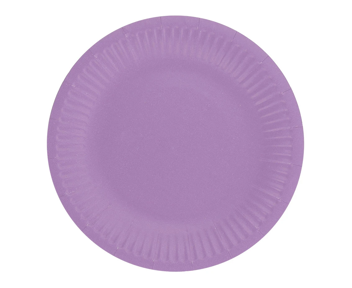 Paper plates Solid colour, lavender, 18 cm, 6 pcs