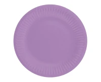 Paper plates Solid colour, lavender, 18 cm, 6 pcs