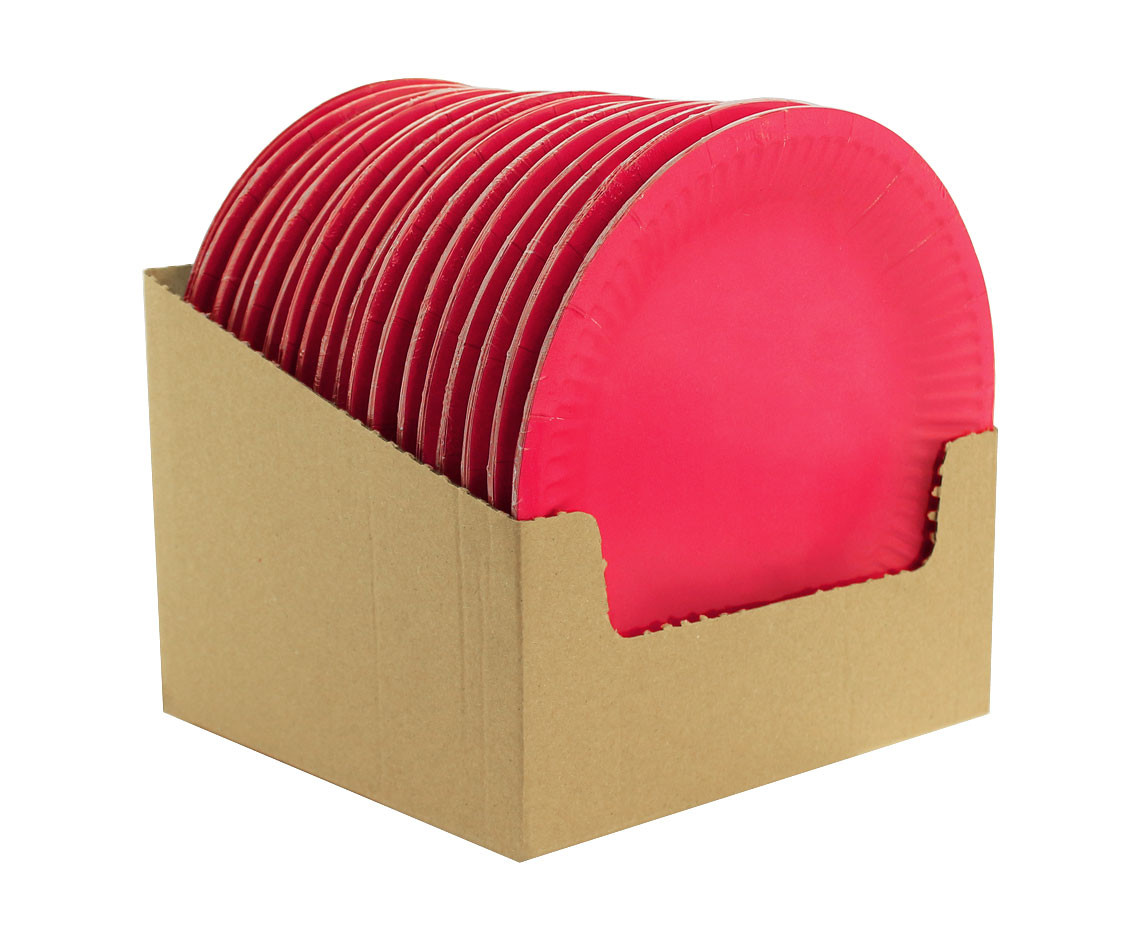 Paper plates Solid colour, magenta, 18 cm, 6 pcs