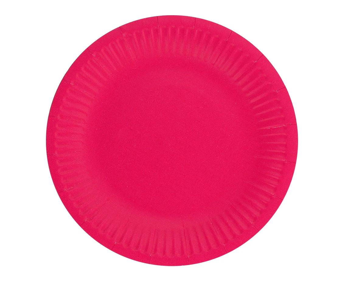 Paper plates Solid colour, magenta, 18 cm, 6 pcs