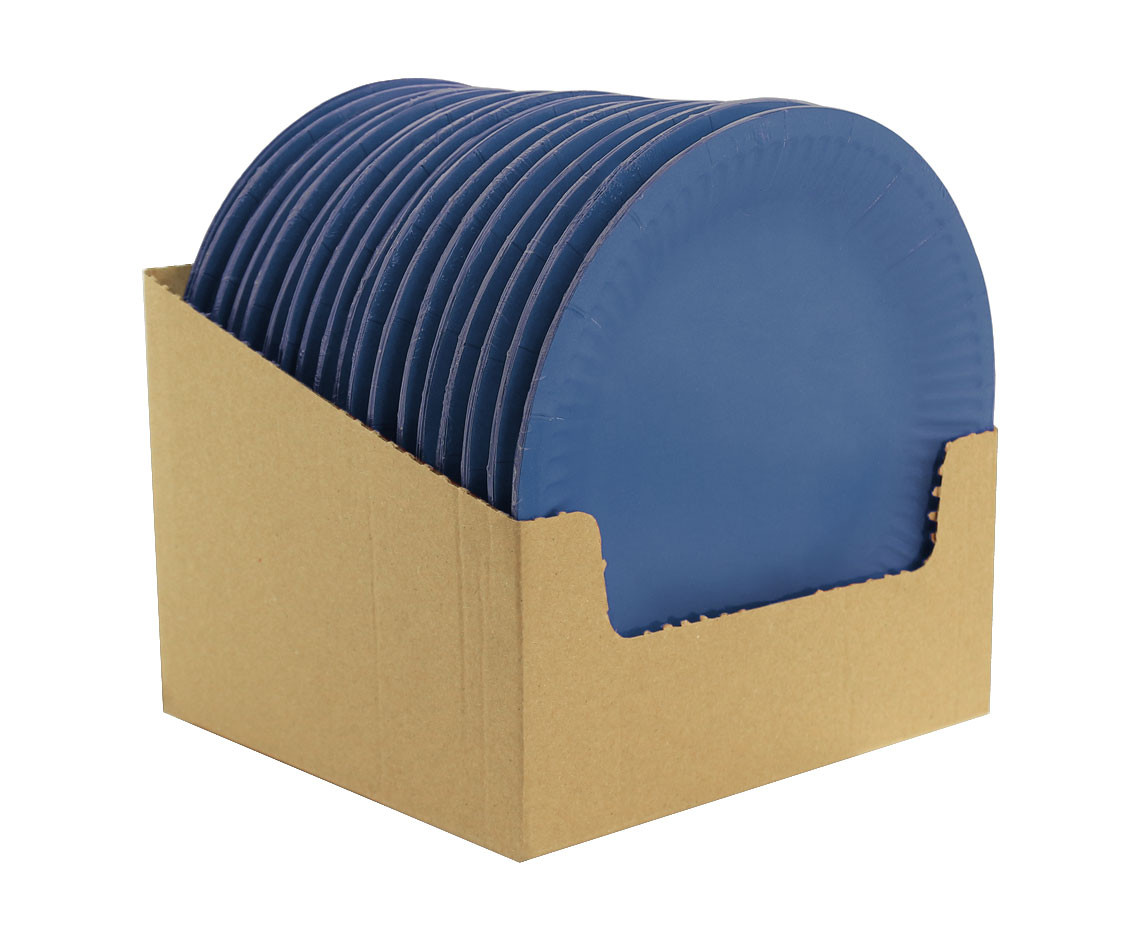 Paper plates Solid colour, dark blue, 18 cm, 6 pcs