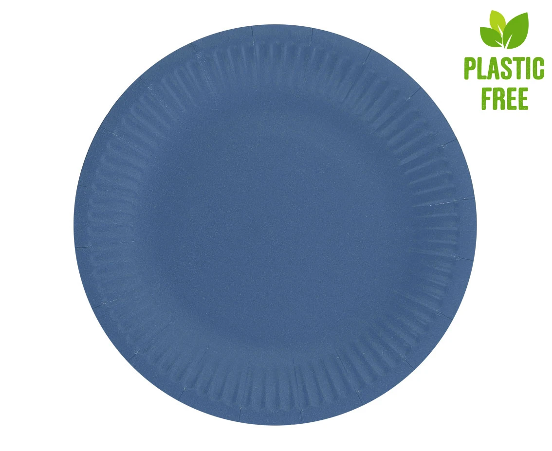 Paper plates Solid colour, dark blue, 18 cm, 6 pcs