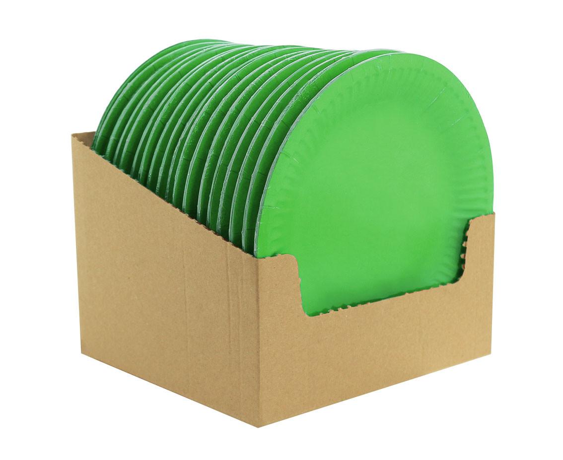 Paper plates Solid colour, pistachio, 18 cm, 6 pcs EOL