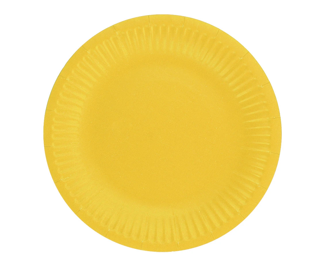 Paper plates solid colour, yellow, 18 cm, 6 pcs EOL