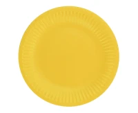 Paper plates solid colour, yellow, 18 cm, 6 pcs EOL