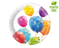 Paper plates Sparkling Balloons, next generation, 20 cm, 8 pcs (plastic-free)