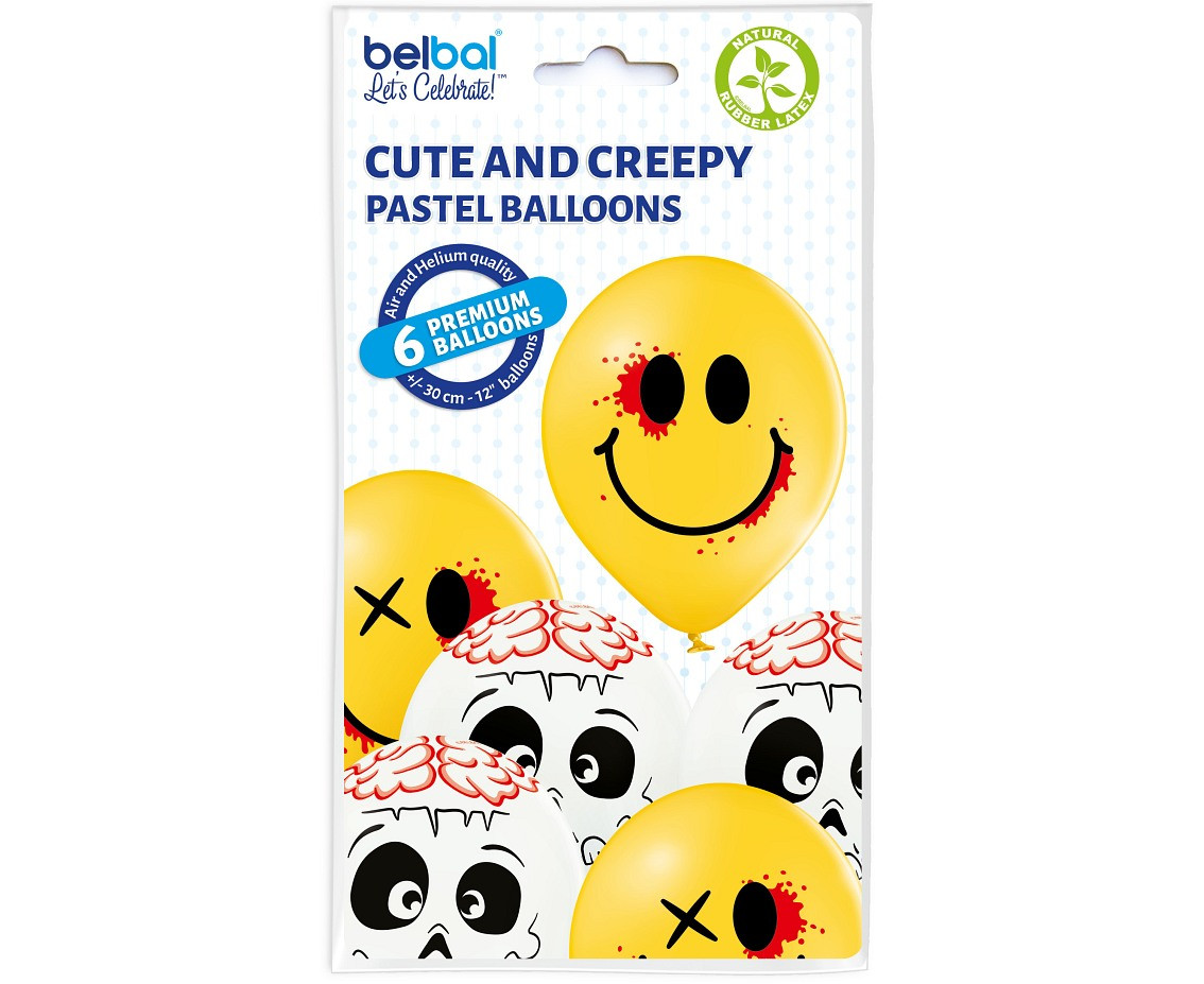 Balloons Belbal 12", D11, cute and creepy, 6pcs EOL