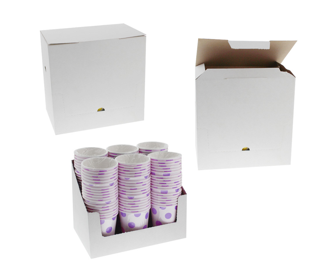 Paper cups Polka Dots, lavender, 250 ml, 6 pcs