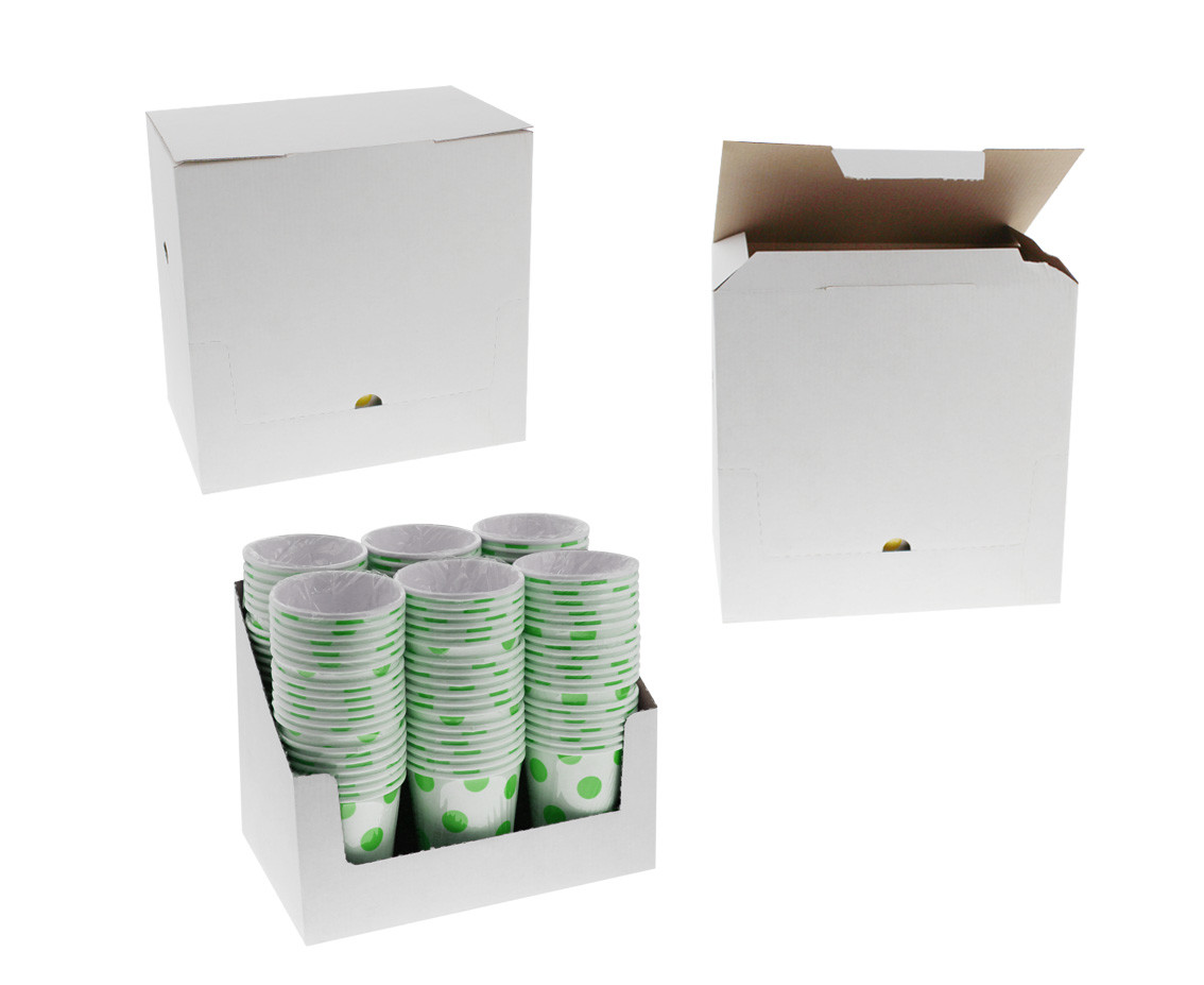 Paper cups Polka Dots, pistachio, 250 ml, 6 pcs EOL
