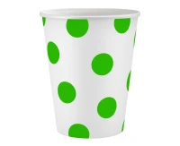 Paper cups Polka Dots, pistachio, 250 ml, 6 pcs EOL