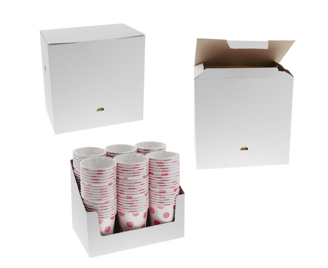 Paper cups Polka Dots, pink, 250 ml, 6 pcs EOL