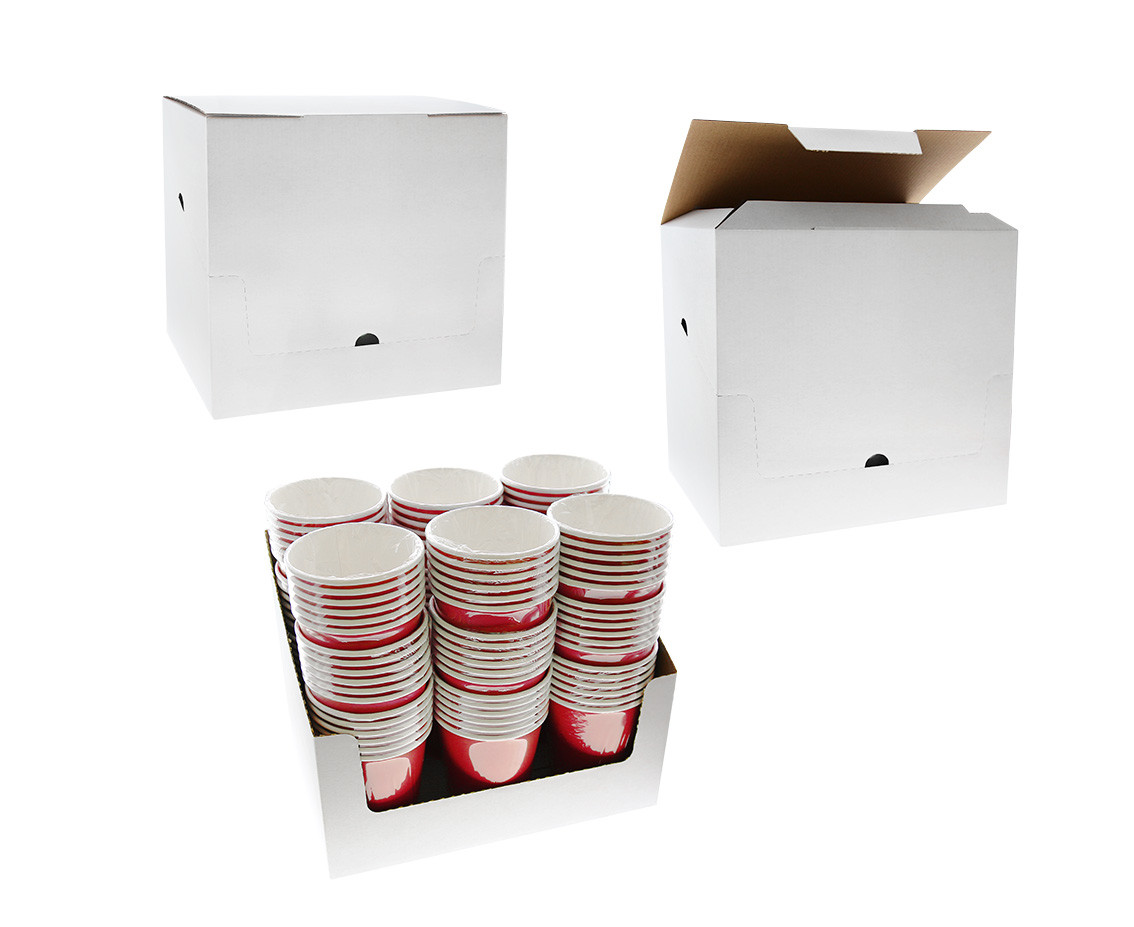 Paper cups Solid colour, red, 250 ml, 6 pcs