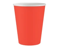 Paper cups Solid colour, red, 250 ml, 6 pcs
