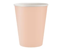 Paper cups Solid colour, light pink, 250 ml, 6 pcs