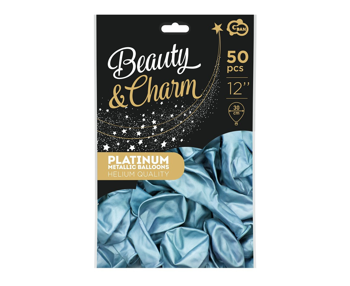 Balloons B&C 12", platinum light blue, 50pcs