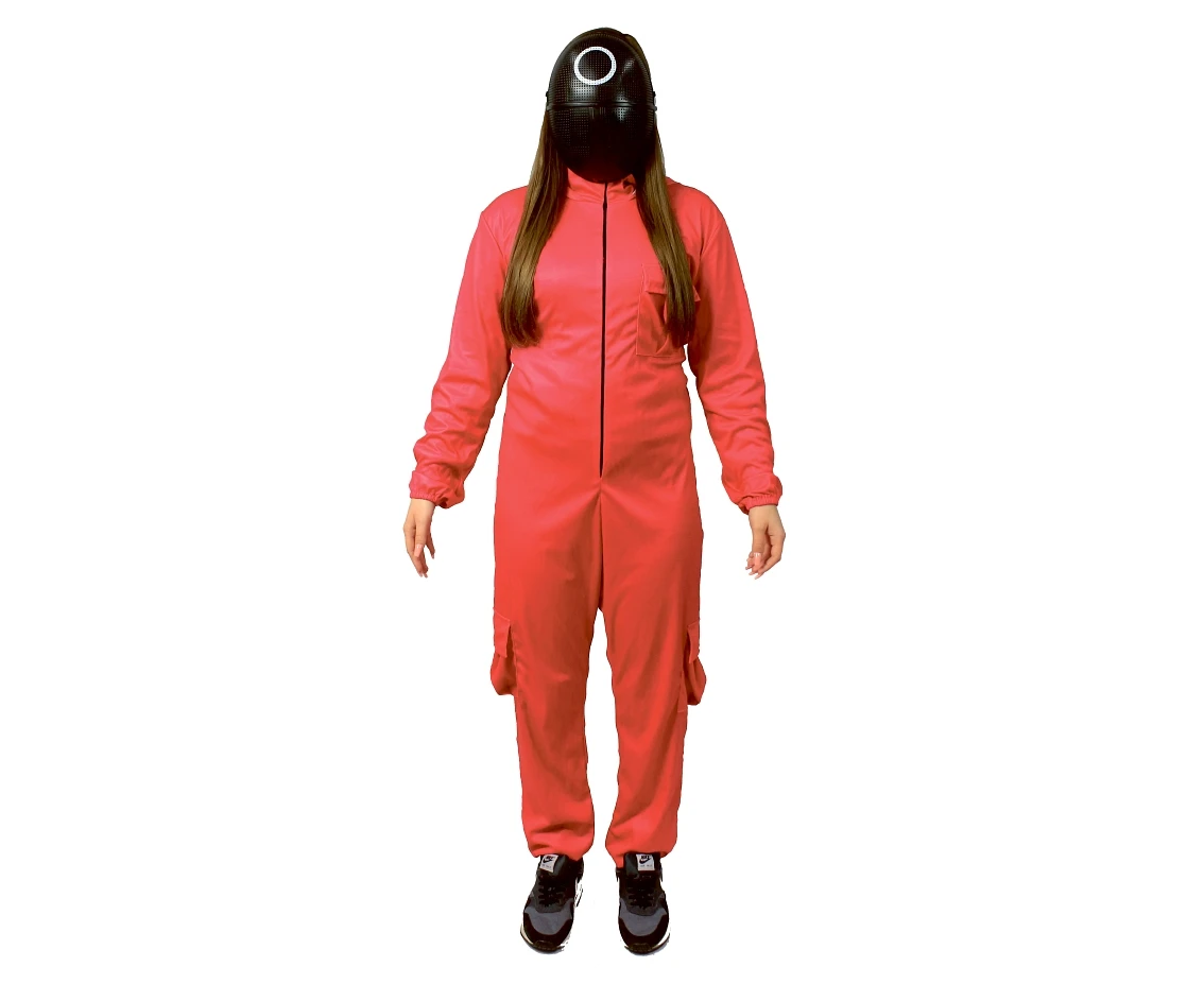Role-play set Game of Colours, Red - Circle (jumpsuit with hood, belt, mask), size 38