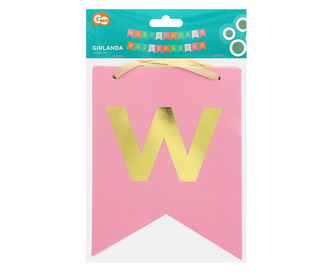 Paper garland Wszystkiego Najlepszego, multicolour, 2 x 250 cm