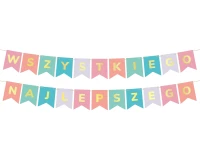 Paper garland Wszystkiego Najlepszego, multicolour, 2 x 250 cm