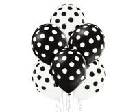 Balloons Belbal 12", D11, brush polka dots, 30 cm, 6pcs