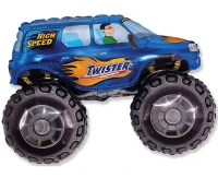 Foil balloon Twister Car (blue), packed, FX, 24" EOL