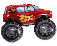 Foil balloon Twister Car (red), packed, FX, 24" EOL