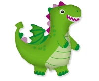 Foil balloon Dragon, green, packed, FX, 24"