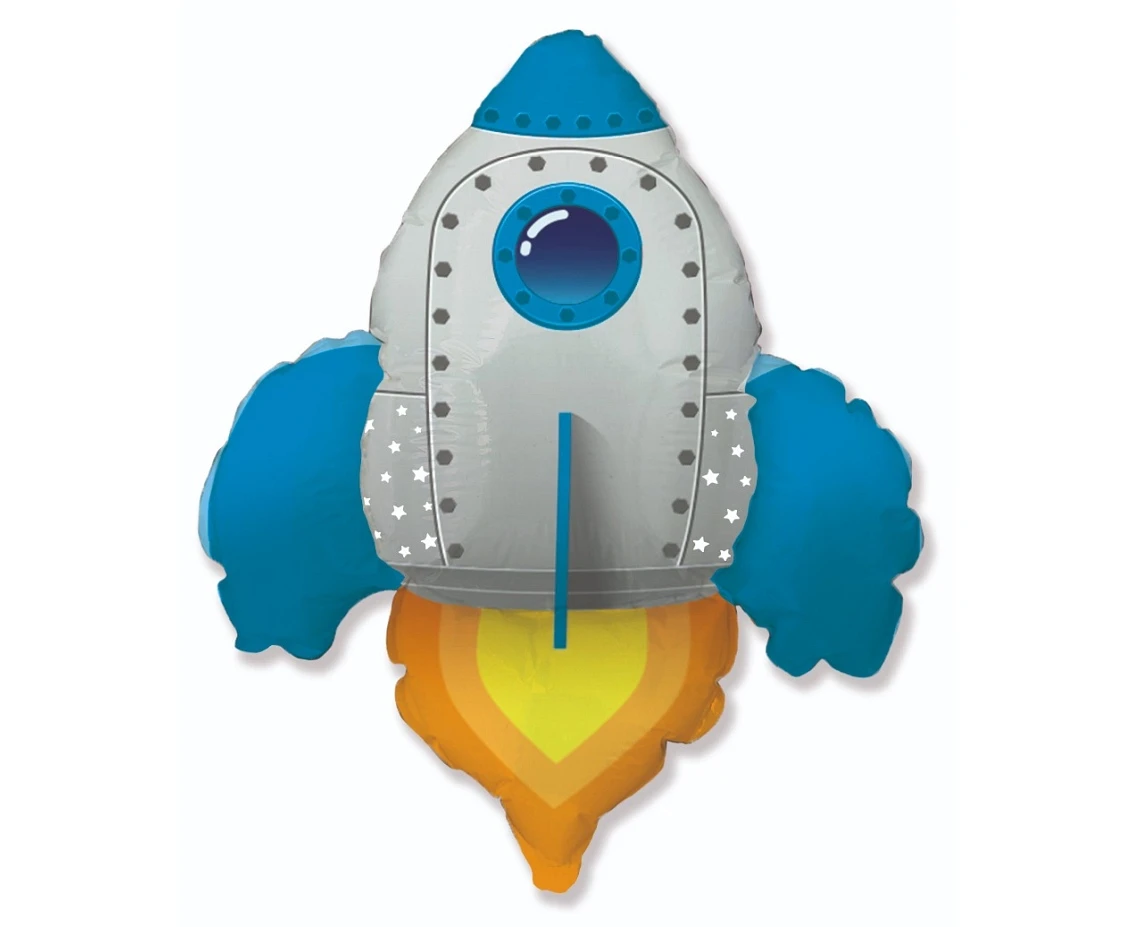 Foil balloon Rocket (blue), packed, FX, 24"