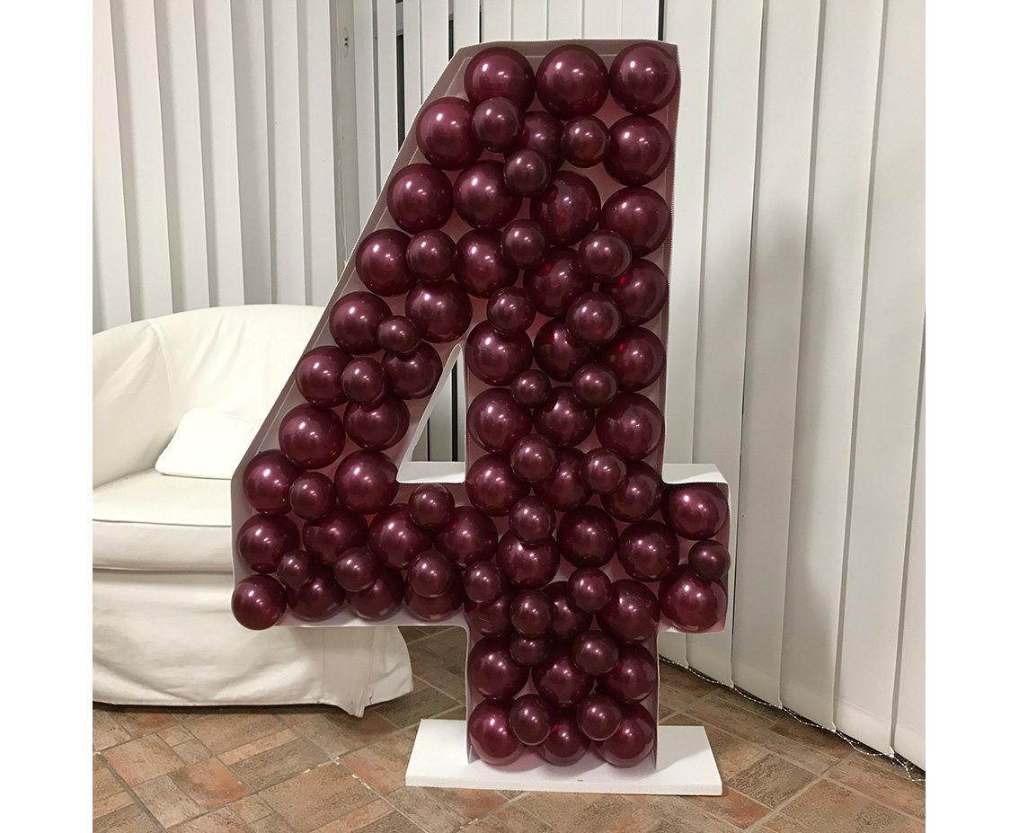 Mosaic balloon template - Digit 4 EOL