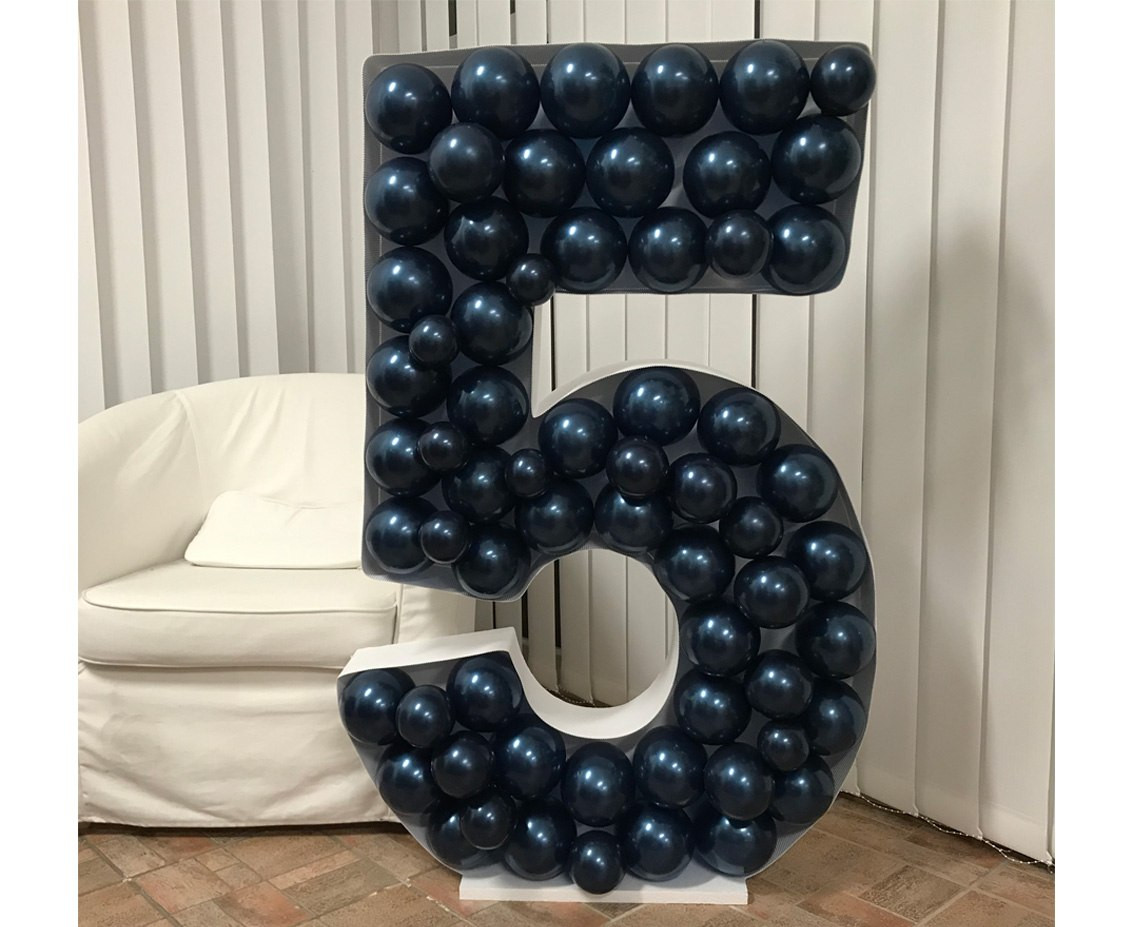 Mosaic balloon template - Digit 5