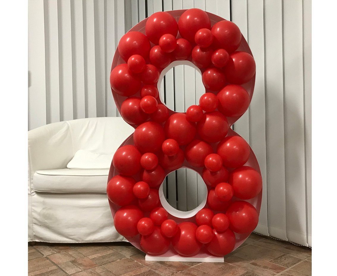Mosaic balloon template - Digit 8