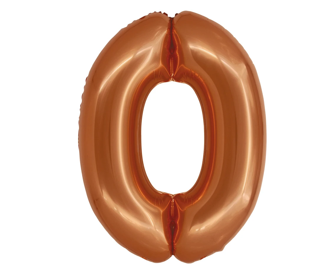 Foil balloon Smart, digit 0, copper, 76 cm EOL