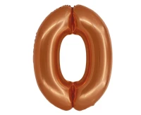 Foil balloon Smart, digit 0, copper, 76 cm EOL