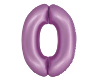 Foil balloon Smart, digit 0, mat lavender, 76 cm EOL